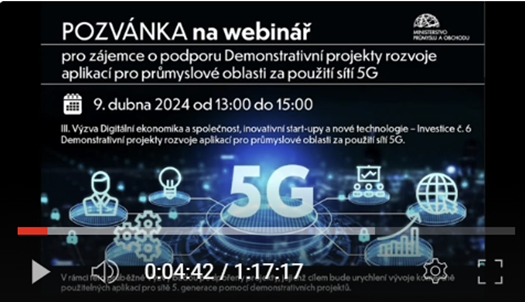 0. Kompletní záznam pro zájemce o podporu demonstrativních projektů rozvoje aplikací pro průmyslové oblasti za použití sítí 5G byly následující příspěvky 0. Kompletní záznam pro zájemce o podporu demonstrativních projektů rozvoje aplikací pro průmyslové oblasti za použití sítí 5G byly následující příspěvky