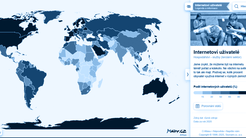 Atlas - Internetoví uživatelé