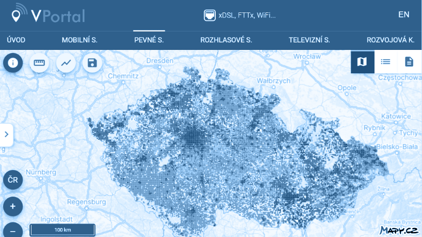 VPortál ČTÚ - pevné sítě